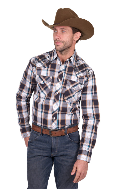 Wrangler Mens Ricky Embroidered Western Shirt - X6W1111493
