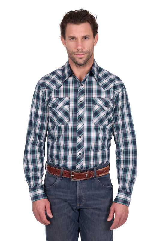 Wrangler Mens Dustin Check Logo L/S Shirt - X6W1112482