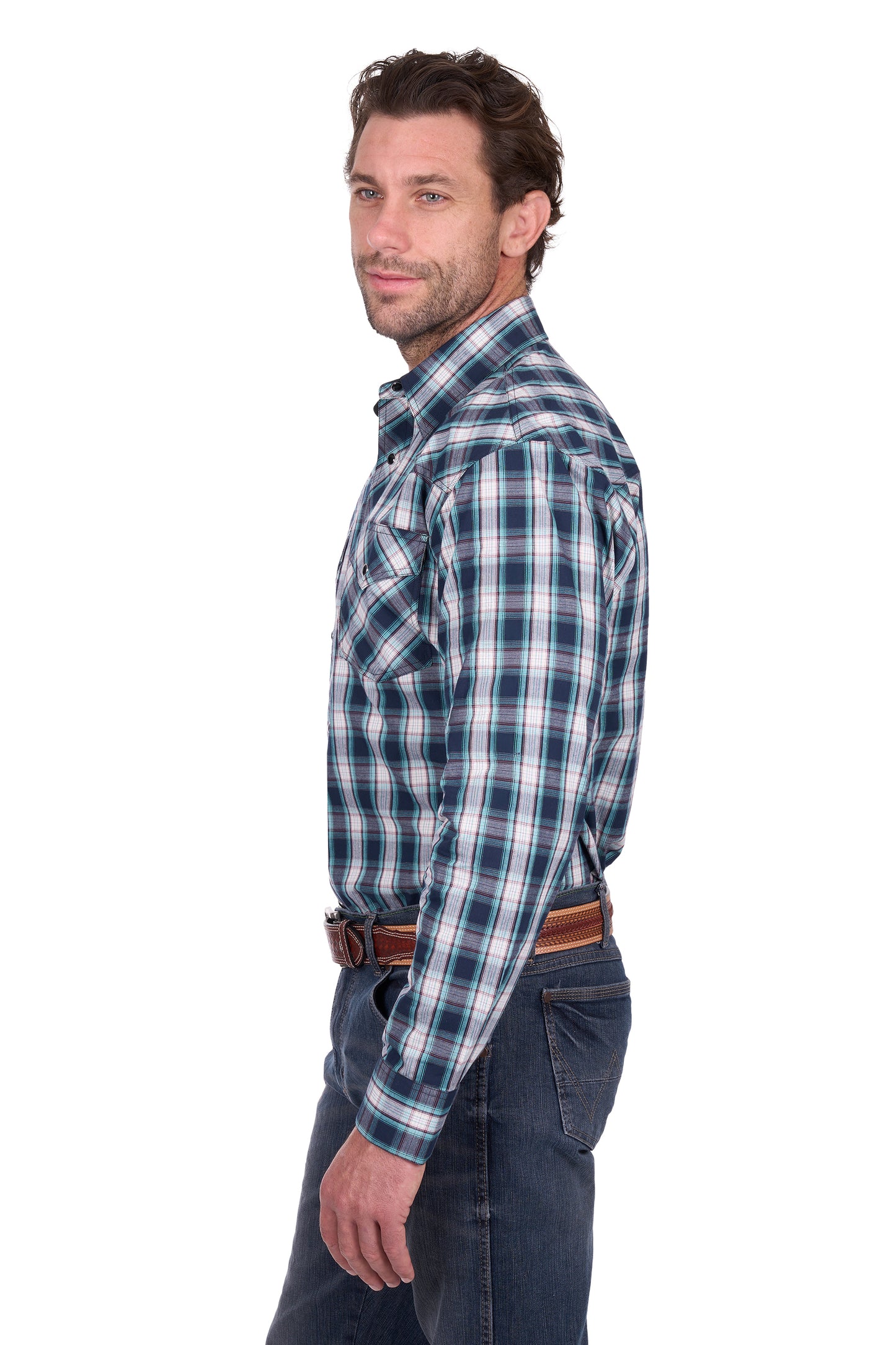 Wrangler Mens Dustin Check Logo L/S Shirt - X6W1112482