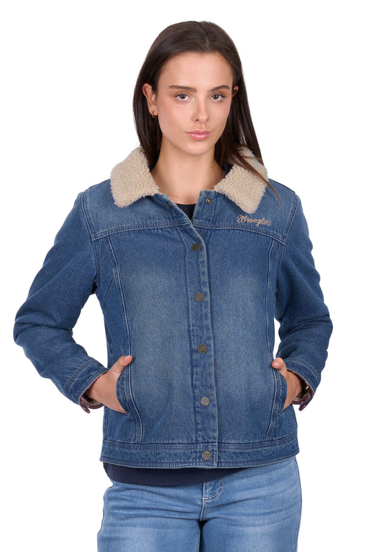 Wrangler Ladies Dixie Jacket - Denim/Multi - X6W2701568