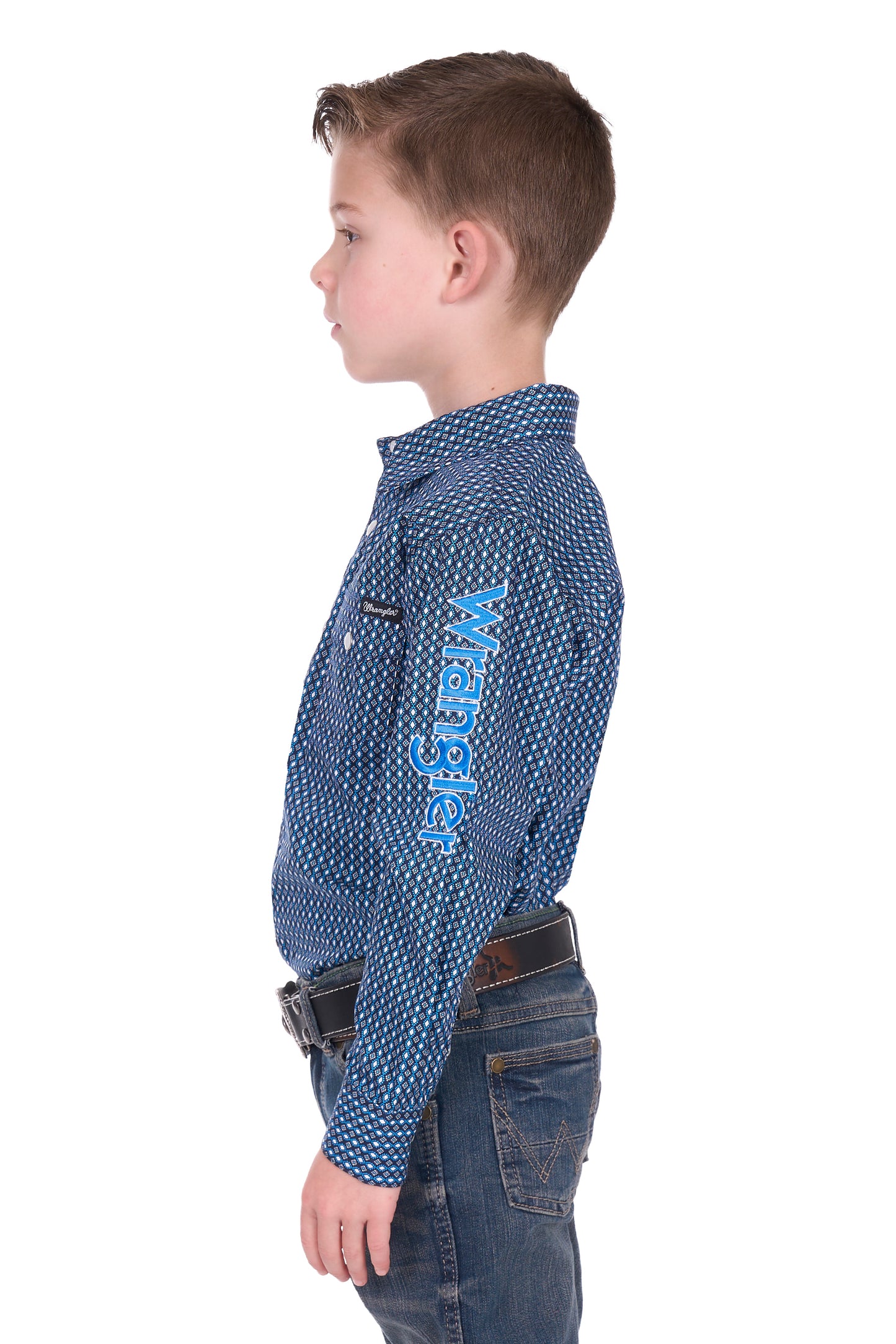 Wrangler Boys Kyle Print Logo Western L/S Shirt - X6W3111481
