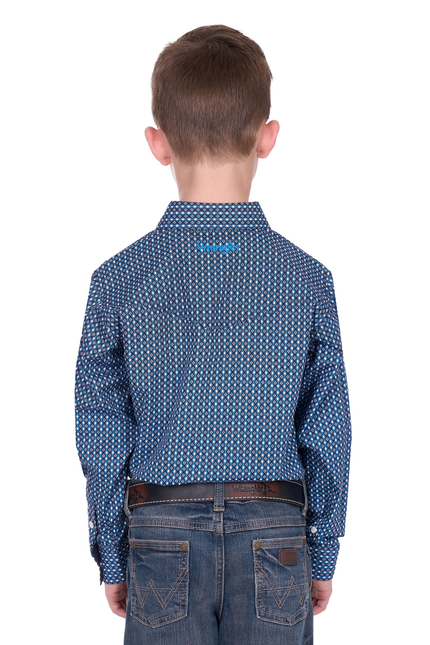 Wrangler Boys Kyle Print Logo Western L/S Shirt - X6W3111481