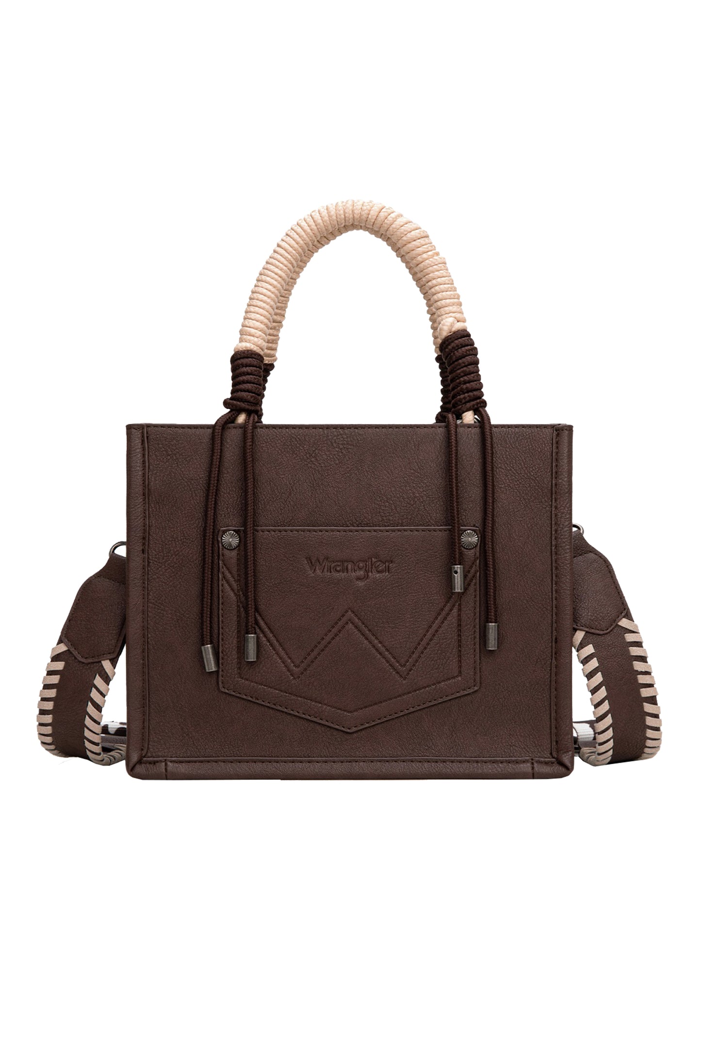 Wrangler Cow Print Tassel Crossbody Bag - X6W4901BAG - Chocolate