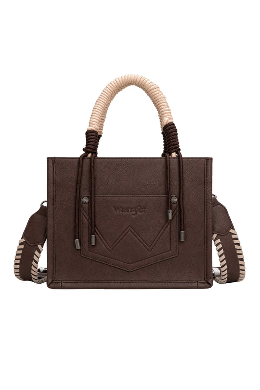 Wrangler Cow Print Tassel Crossbody Bag - X6W4901BAG - Chocolate