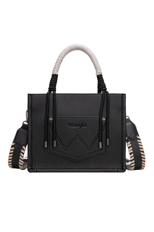 Wrangler Cow Print Tassel Crossbody Bag - X6W4901BAG - Black