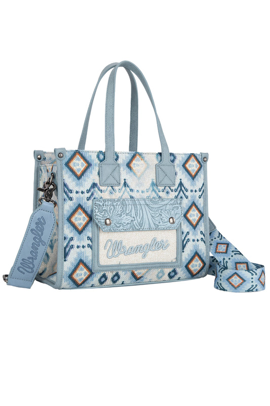 Wrangler Aztec Crossbody Tote Bag - X6W4918BAG - Light Blue