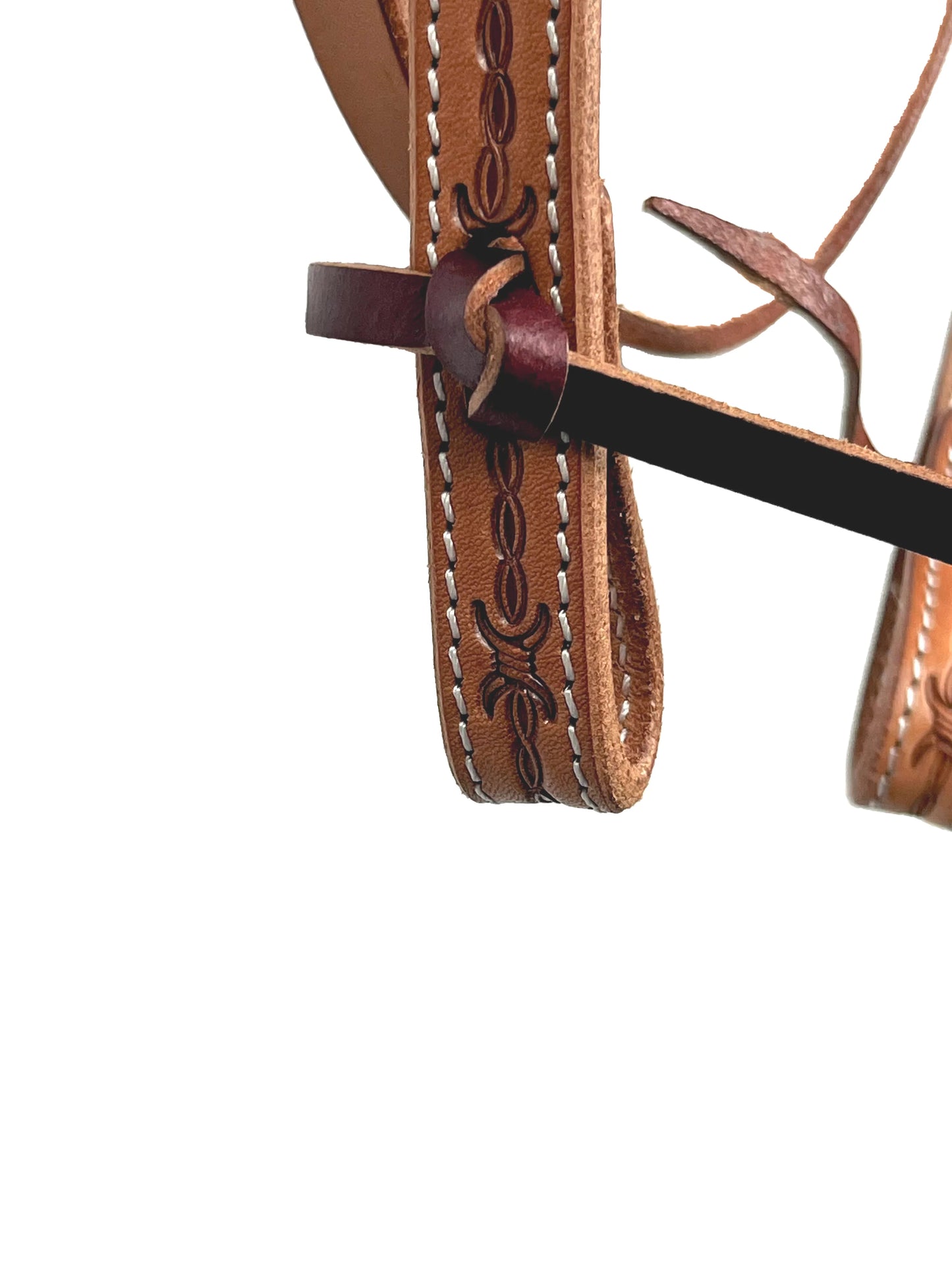 Ezy Ride Bridle with Futurity Knot and Barbwire Stamping - Natural - NE-AC-103