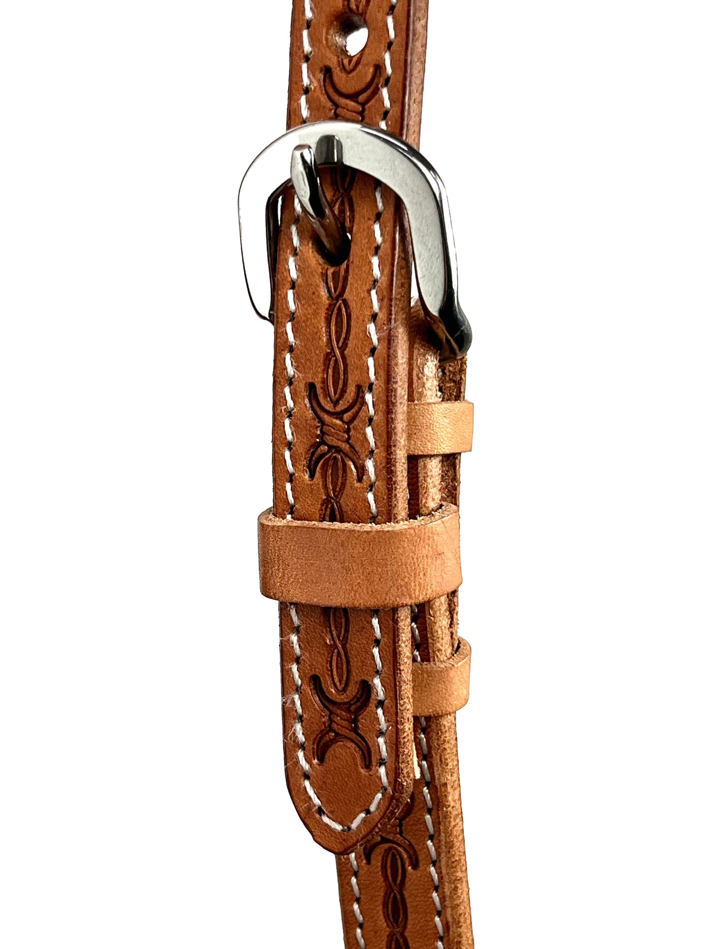 Ezy Ride Bridle with Futurity Knot and Barbwire Stamping - Natural - NE-AC-103