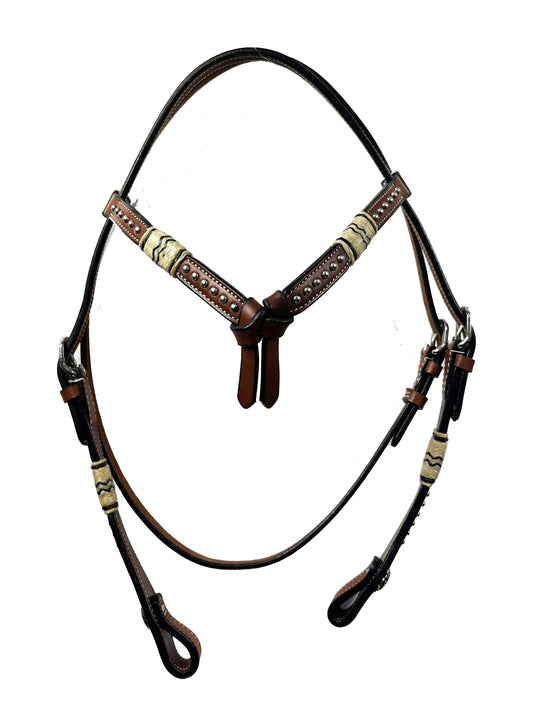 Ezy Ride Bridle with Futurity with Dots and Rawhide - NE-AC-121