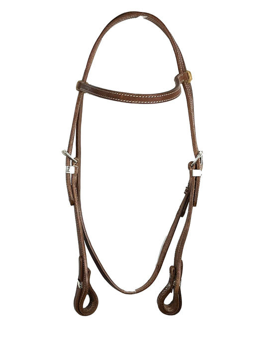 Ezy Ride Bridle Brow with Stitching and Silver Trim - NE-AC-129