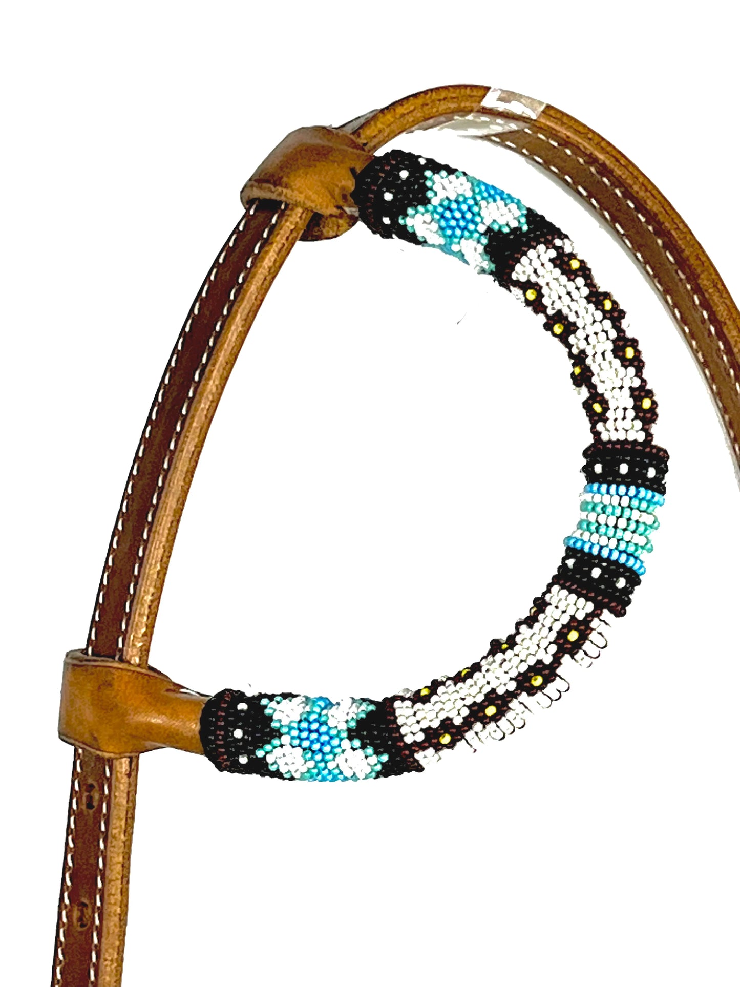 Ezy Ride Bridle One Ear with Blue Beaded Accent - NE-AC-141