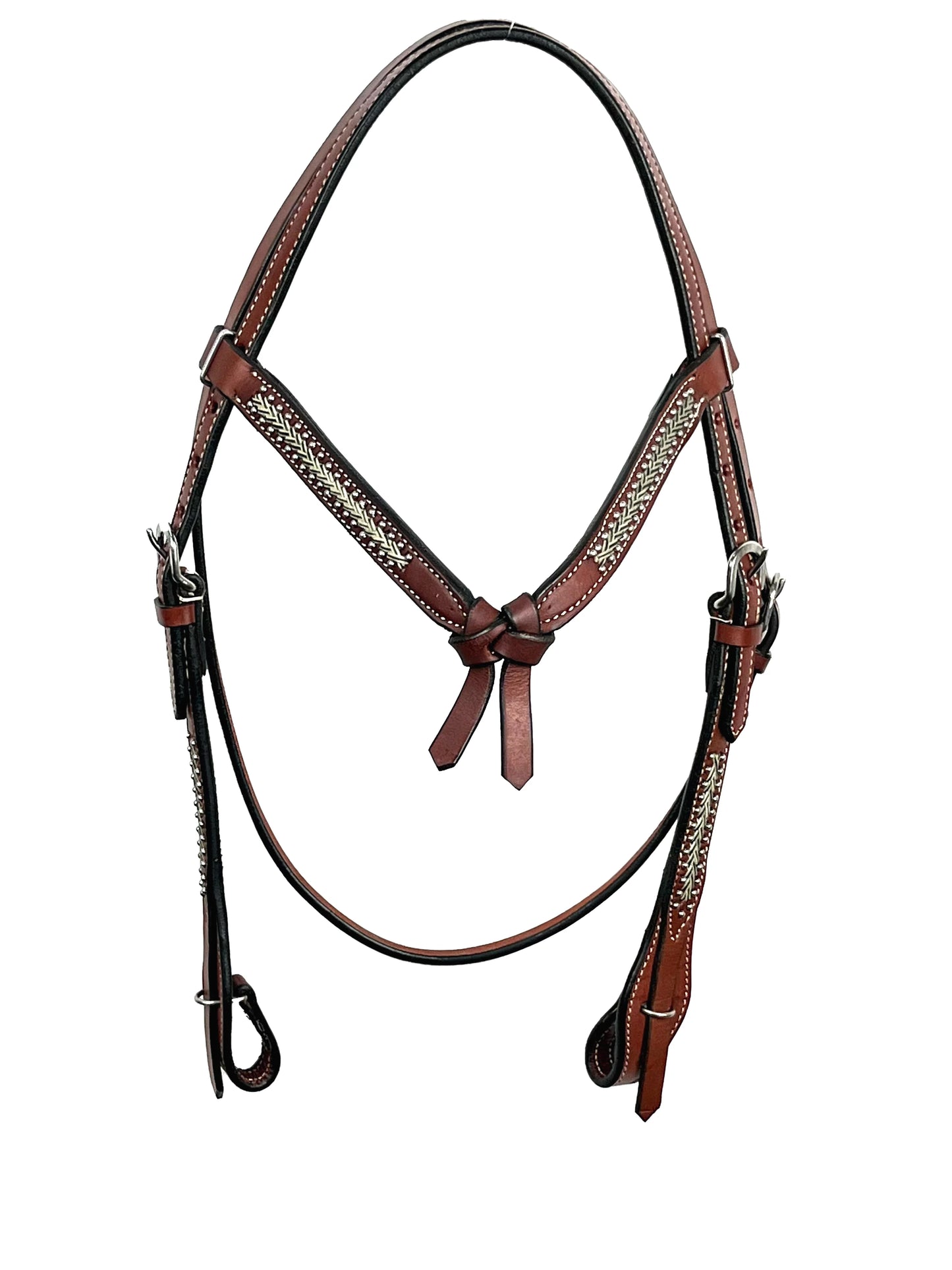 Ezy Ride Bridle with Futurity Knot Dots and Lacing - Mahogany - NE-AE-121MAH