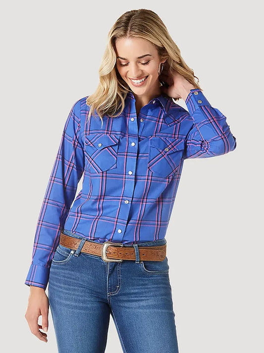 Wrangler USA Ladies L/S Shirt - 112335507 -On Sale