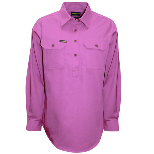 Hard Slog Ladies Half Plkt L/S Shirt - HCP2101002 - Violet