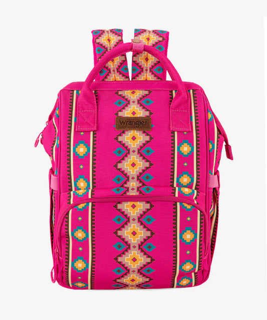 Wrangler Aztec Printed Callie Backpack - Hot Pink - WG22049110