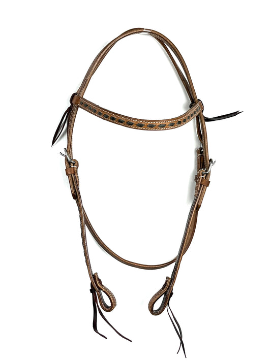 Ezy Ride Bridle Brow with Lacing Natural Harness - NE-L-206