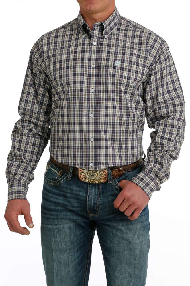Cinch Mens Plaid L/S  Button Down Shirt - MTW1105740