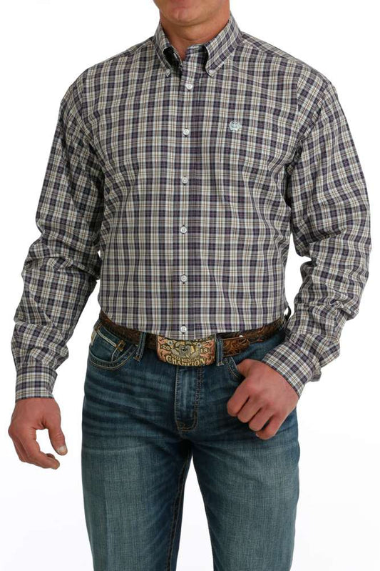 Cinch Mens Plaid L/S  Button Down Shirt - MTW1105740