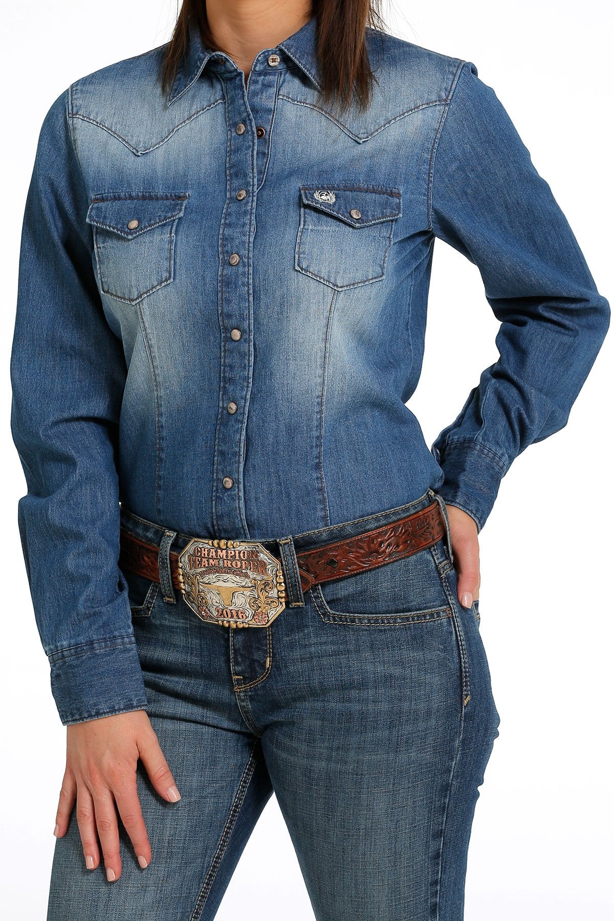 Cinch Ladies L/S Shirt - Indigo