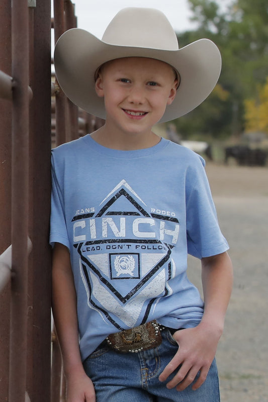 Cinch Boys Lead Don't Follow Tee - Light Blue