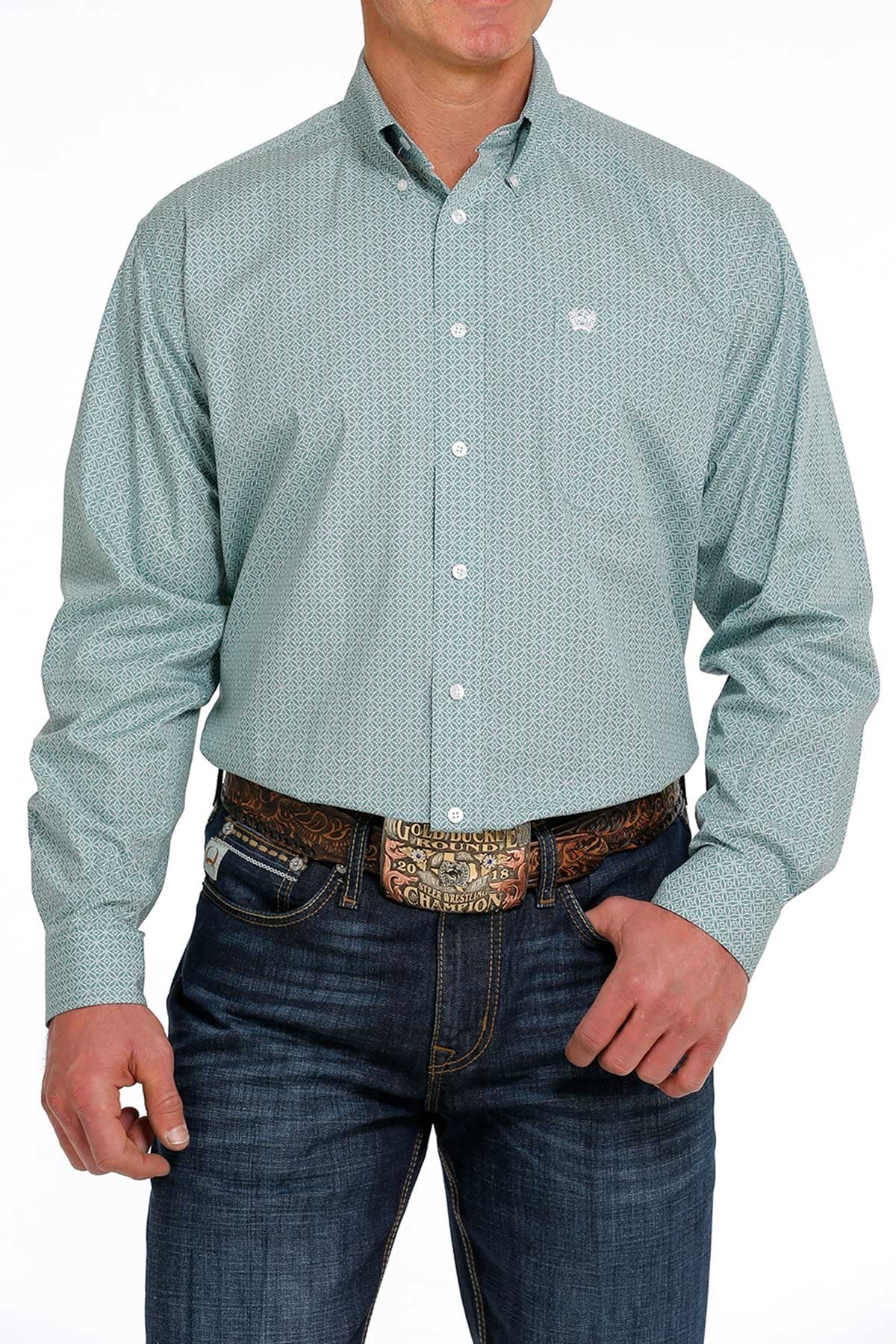 Cinch Mens Geometric Print L/S Shirt - MTW1105469