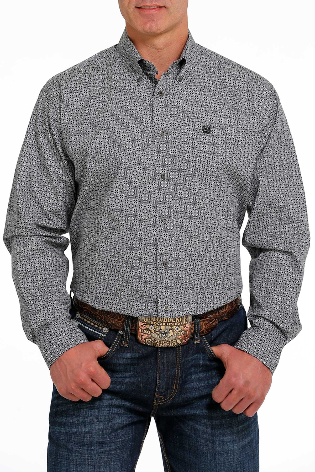 Cinch Mens Geometric Print L/S Shirt - MTW1105499