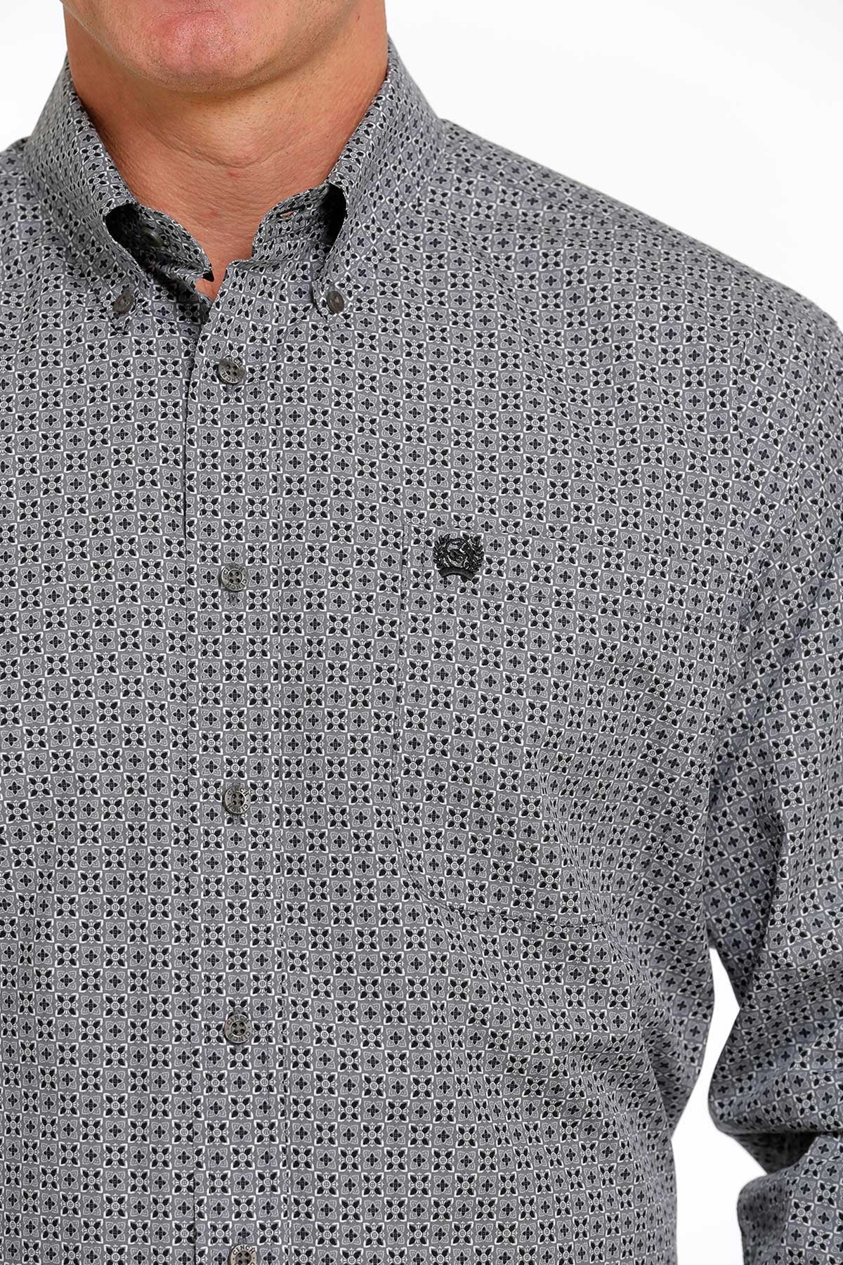 Cinch Mens Geometric Print L/S Shirt - MTW1105499