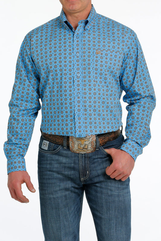 Cinch Mens Medallion Print L/S Shirt - MTW1105539