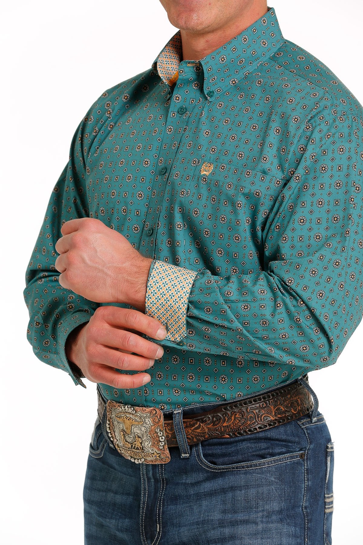 Cinch Mens Geometric Print L/S Shirt - MTW1105558