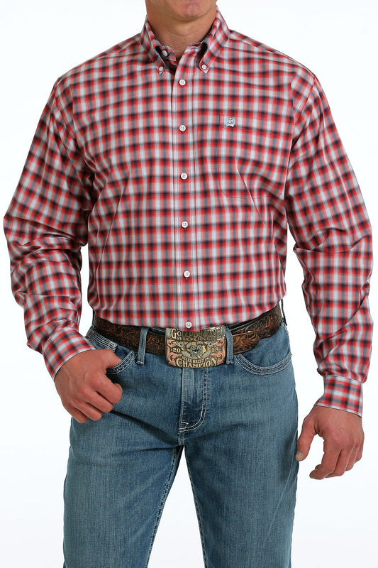 Cinch Mens Plaid Button Down Shirt - MTW1105569