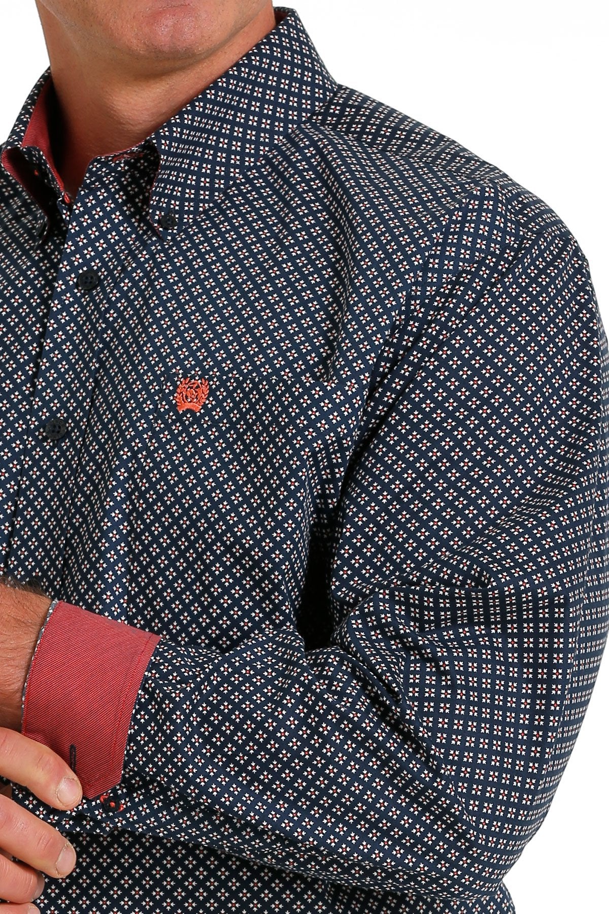Cinch Mens Geometric Print L/S Shirt - MTW1105574
