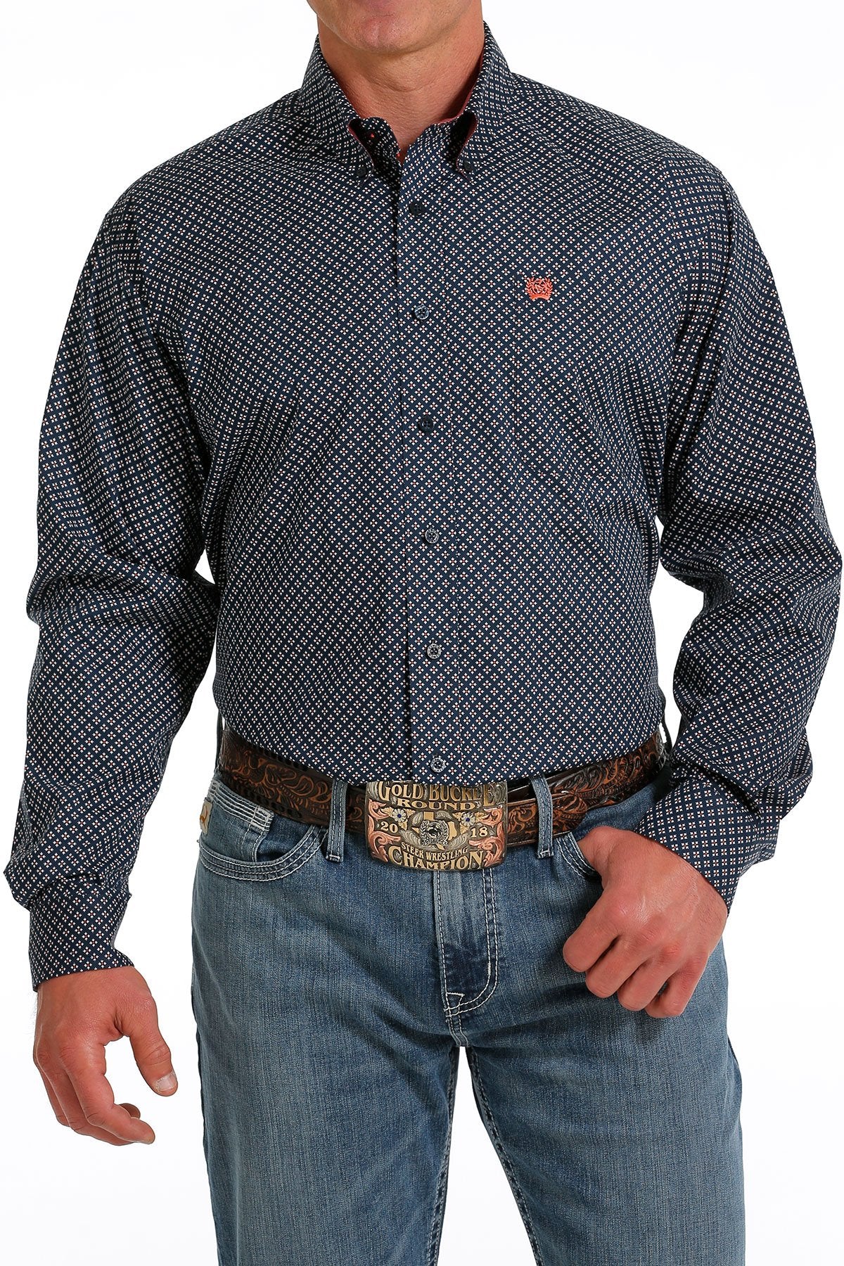 Cinch Mens Geometric Print L/S Shirt - MTW1105574
