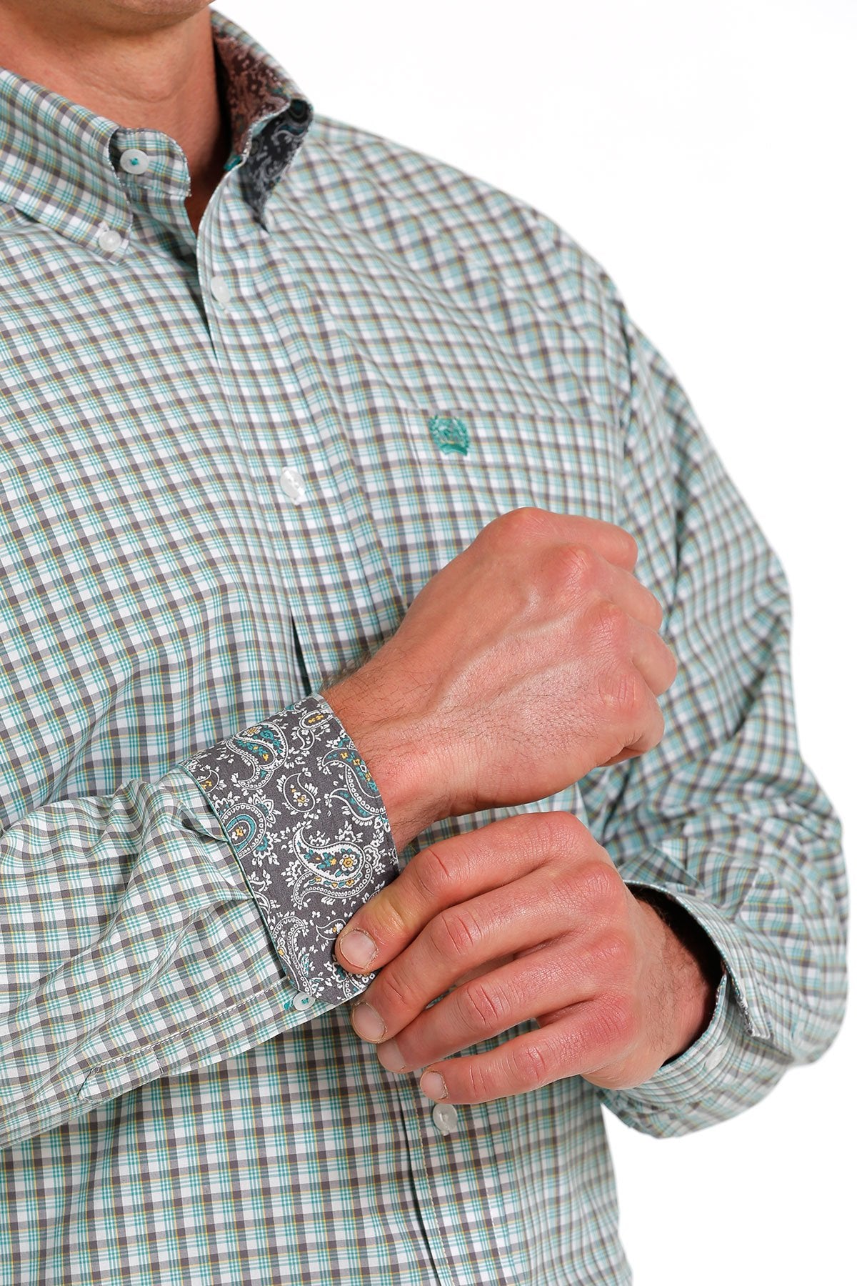 Cinch Mens Plaid Buttoned Down L/S Shirt - MTW1105585