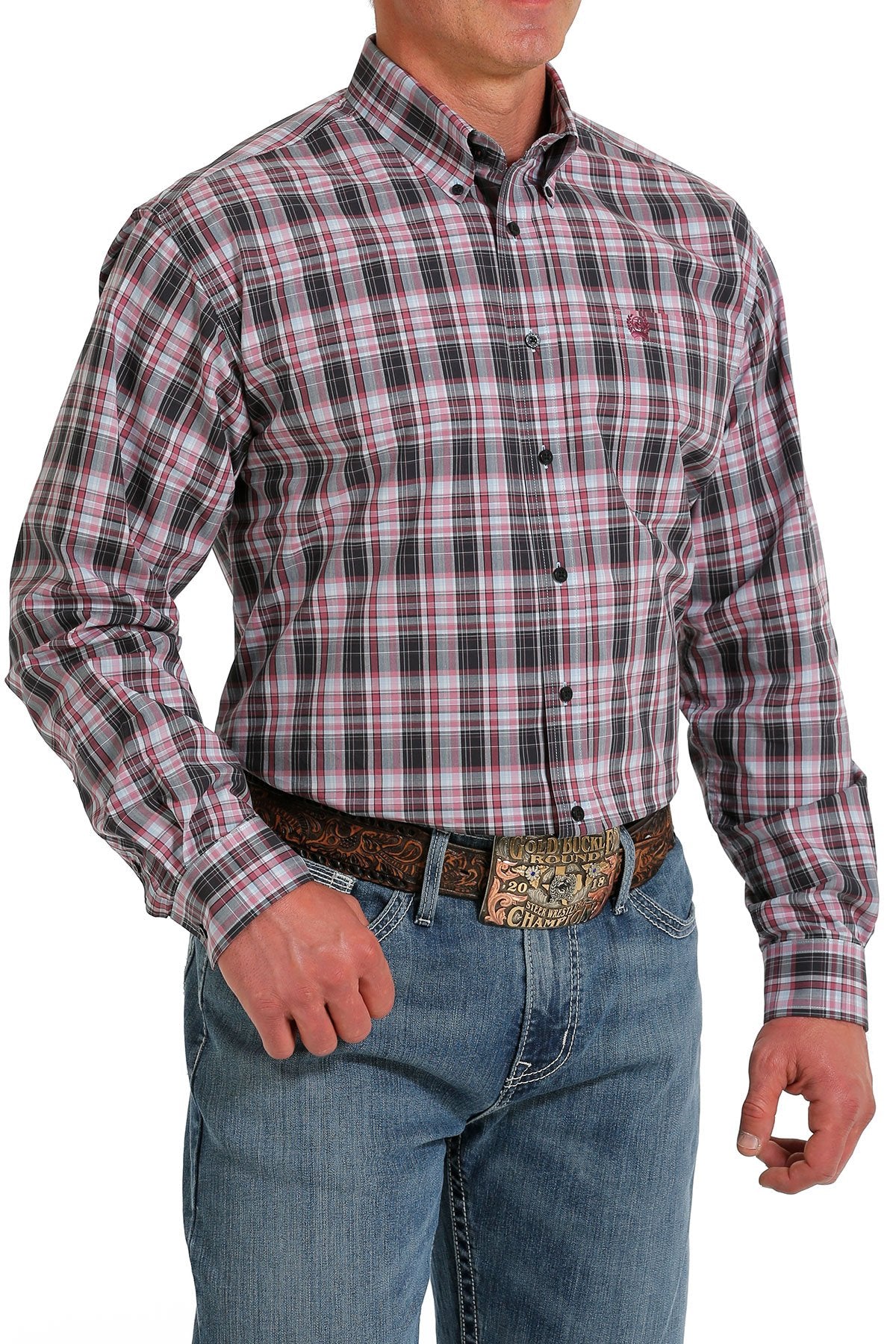 Cinch Mens Plaid Button Down Shirt - MTW1105598