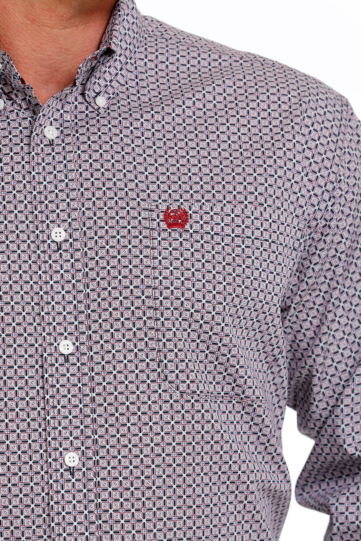 Cinch Mens Geometric Print L/S Shirt - MTW1105619
