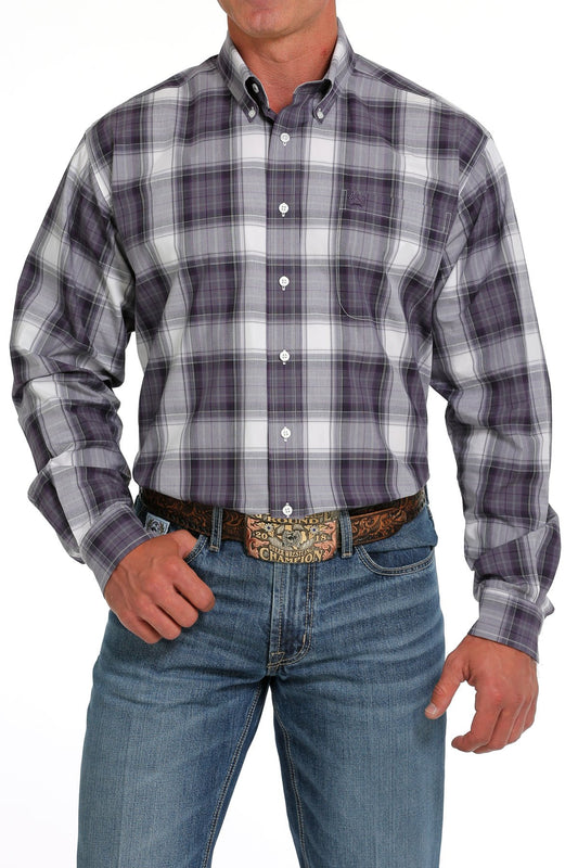 Cinch Mens Plaid Button Down L/S Shirt - MTW1105636