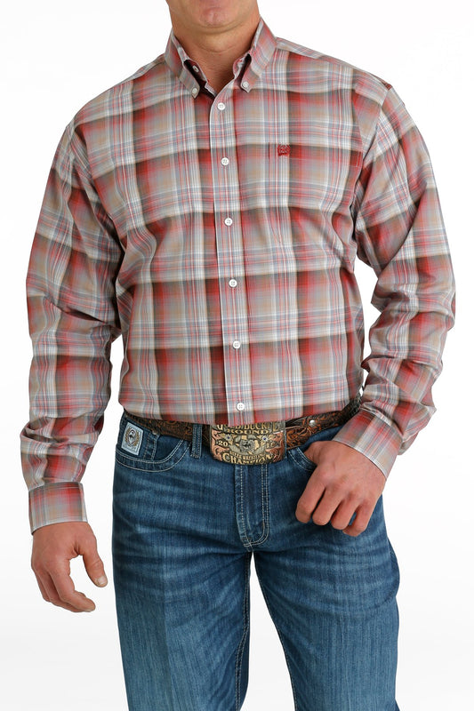 Cinch Mens Plaid Button Down Shirt - MTW1105652