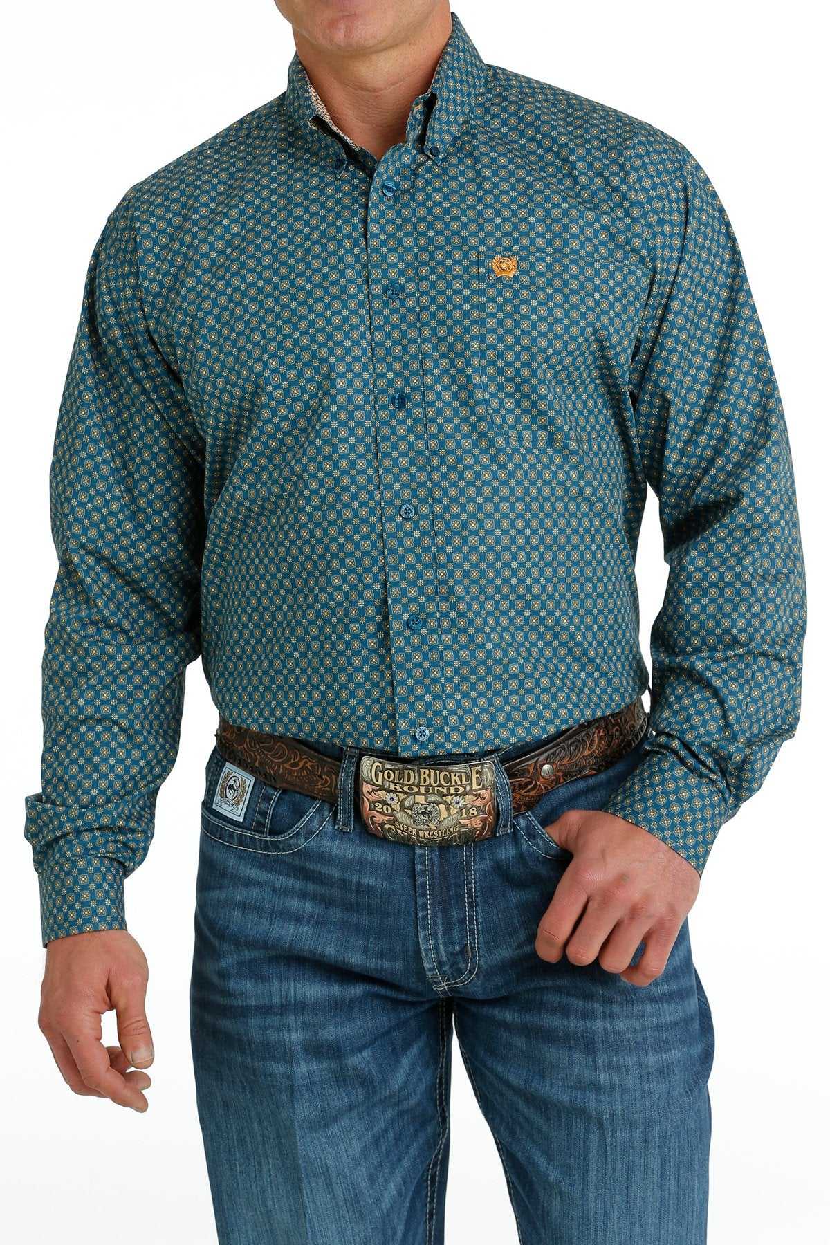 Cinch Mens Medallion Print L/S Shirt - MTW1105659