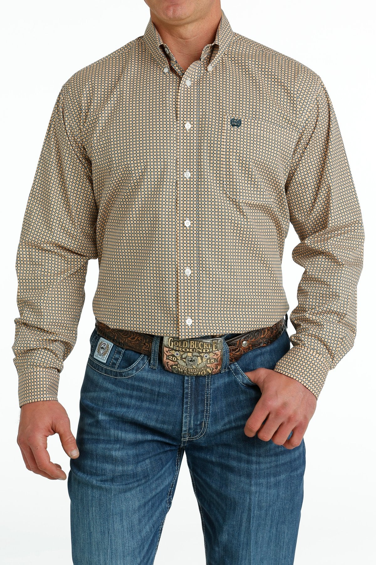 Cinch Mens Medallion Print L/S Shirt - MTW1105660