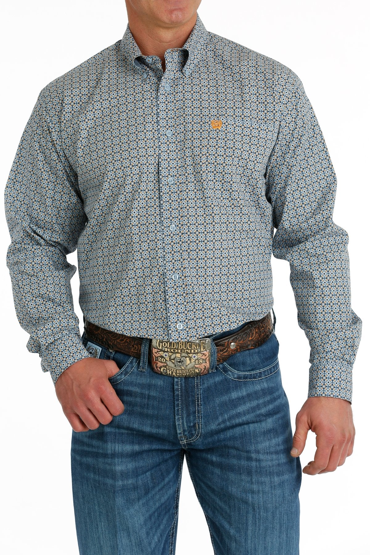 Cinch Mens Geometric Print L/S Shirt - MTW1105690