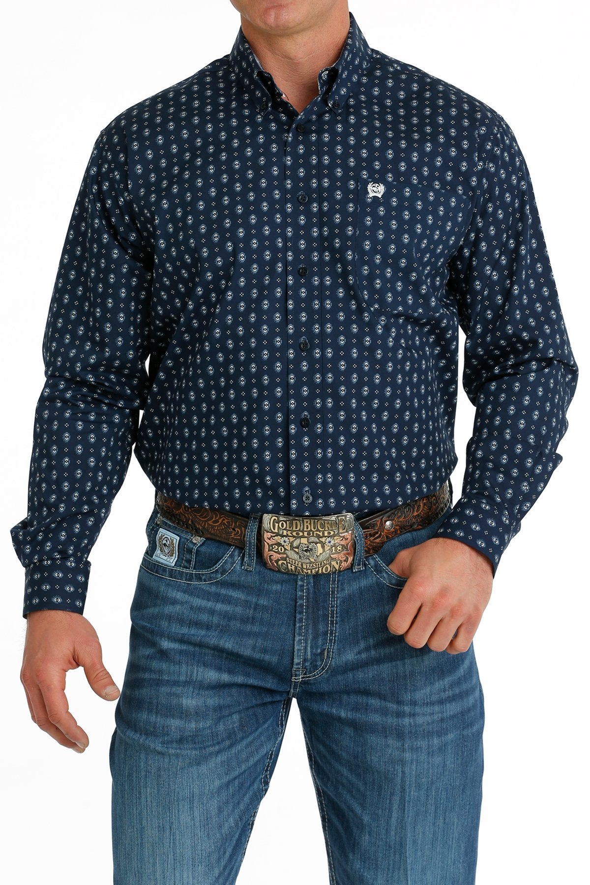 Cinch Mens Geometric Print L/S Shirt - MTW1105695