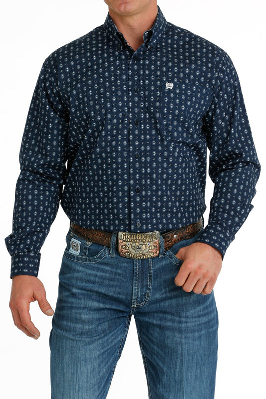 Cinch Mens Geometric Print L/S Shirt - MTW1105695