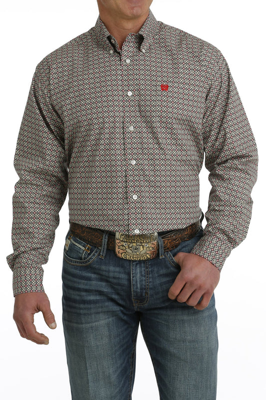 Cinch Mens Geometric Print L/S  Shirt - MTW1105717
