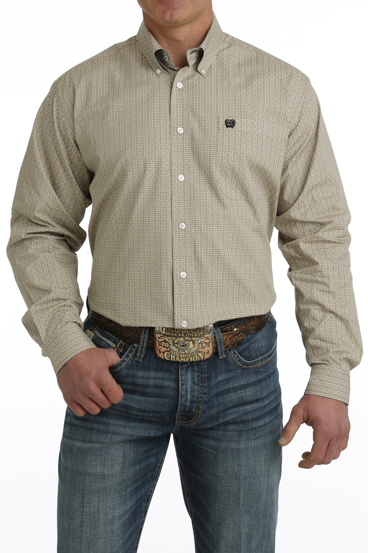 Cinch Mens Geometric Print L/S Shirt - MTW1105719