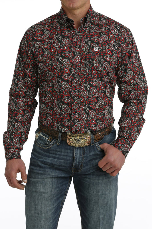 Cinch Mens Paisley Print L/S Shirt - MTW1105723