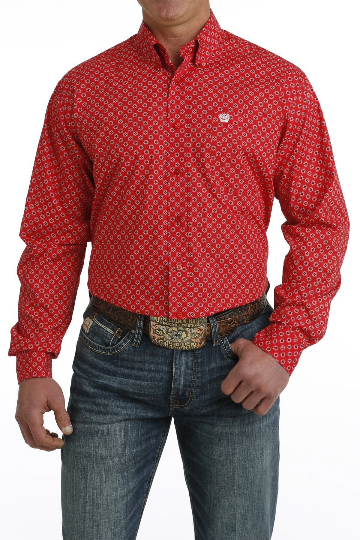 Cinch Mens Medallion Print L/S Shirt - MTW1105727