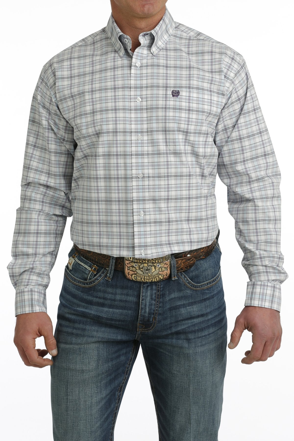 Cinch Mens Plaid L/S  Button Down Shirt - MTW1105733