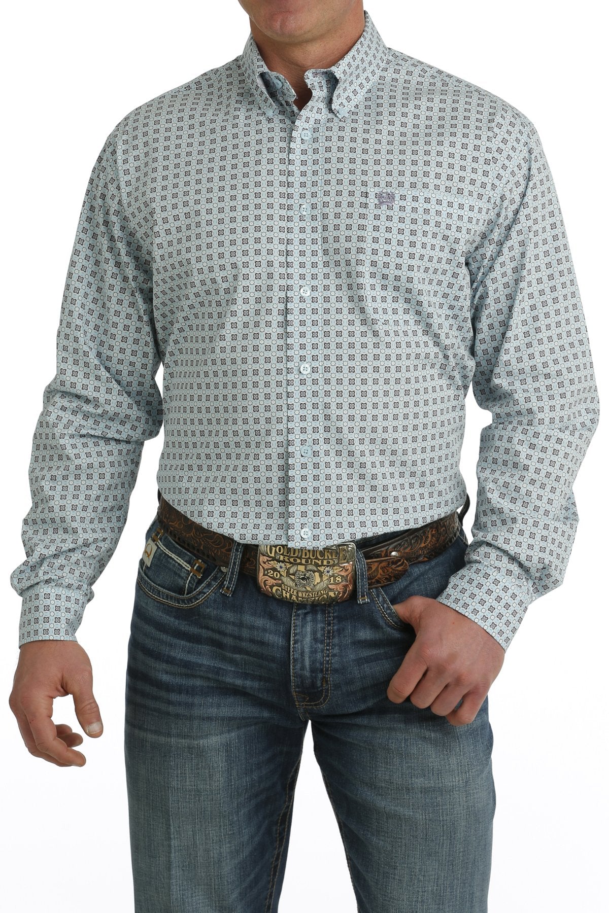 Cinch Mens Geometric Print L/S Shirt - MTW1105734