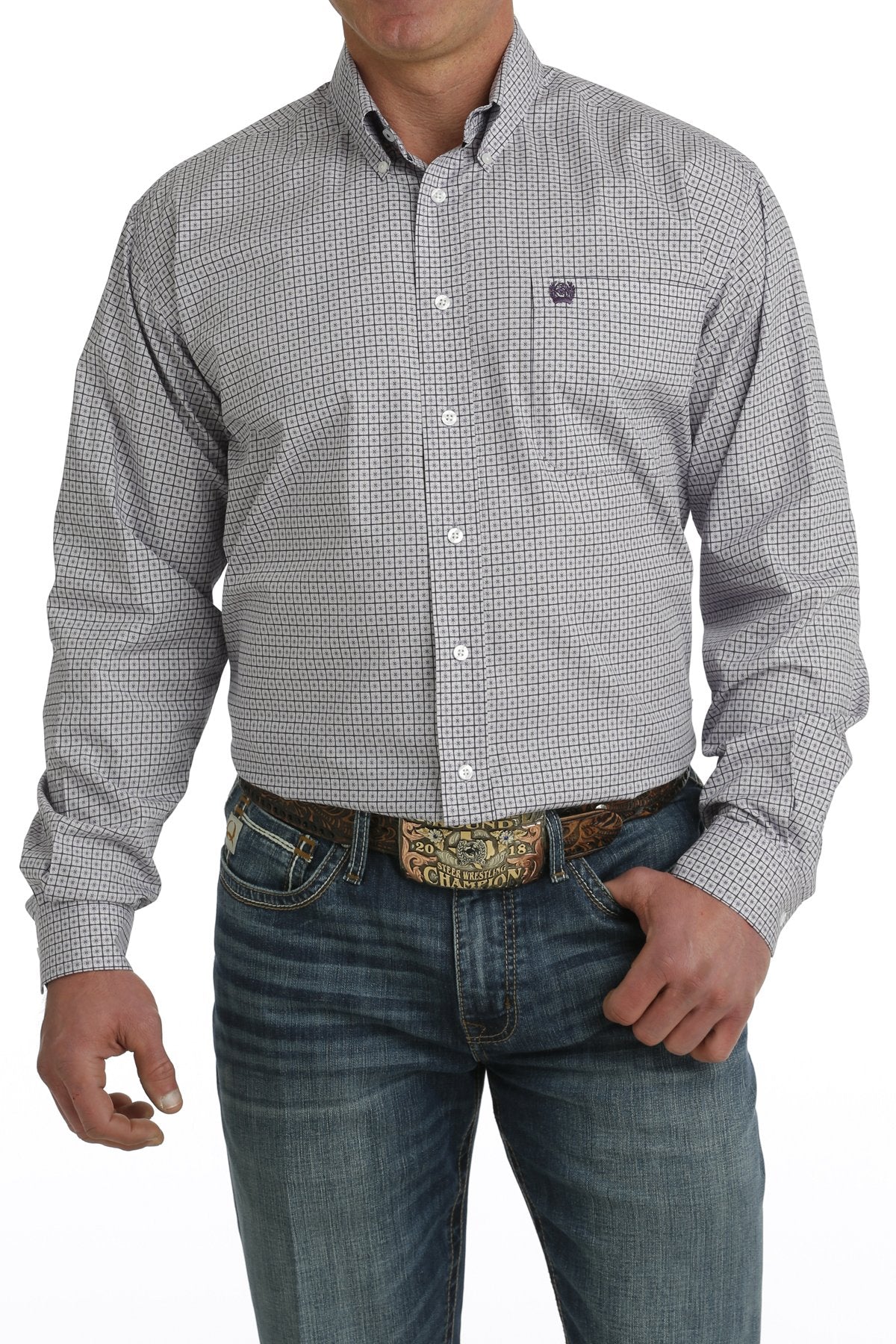 Cinch Mens Geometric Print L/S Shirt - MTW1105735
