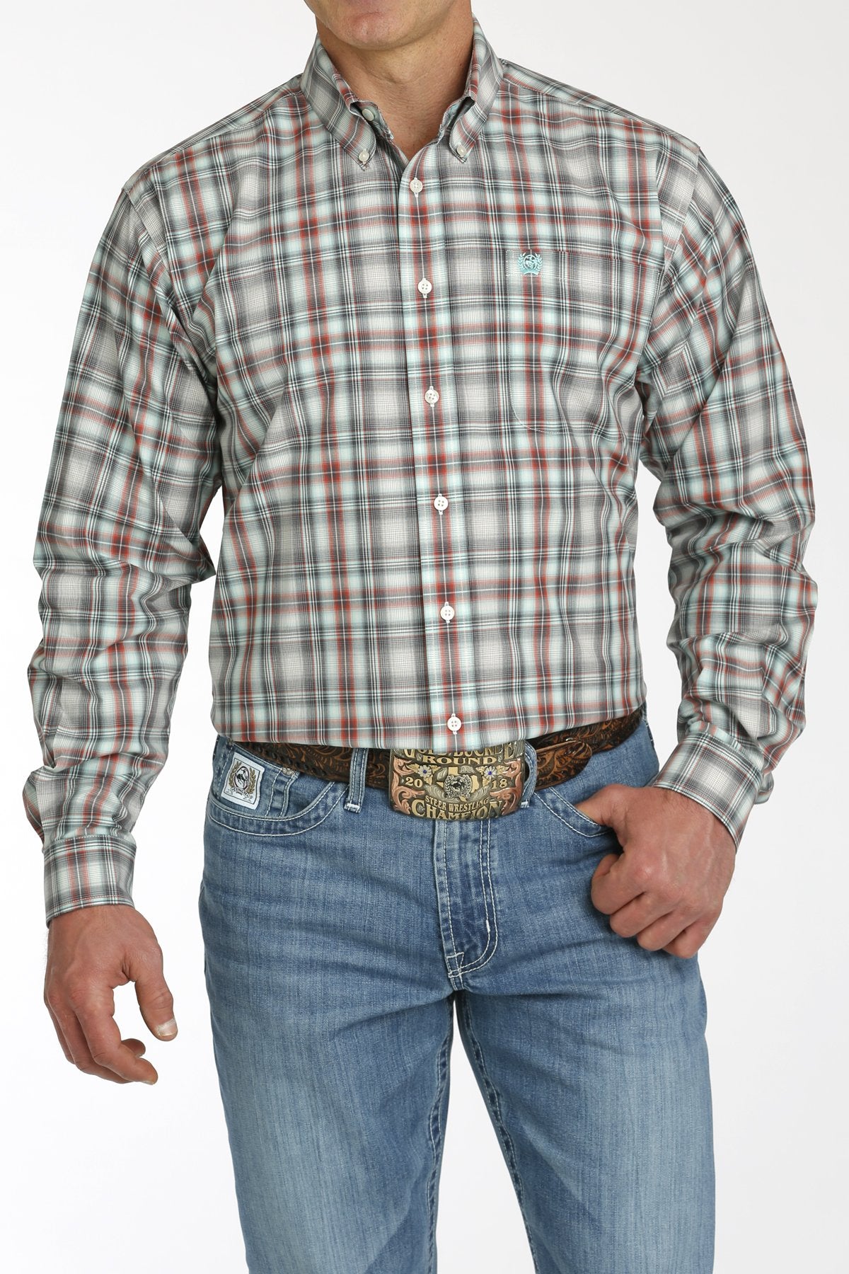 Cinch Mens Classic Fit Plaid L/S Shirt - MTW1105750